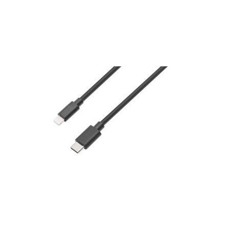USB-kabel, kontakt typ C - Lightning kontakt, svart, 2,0 meter