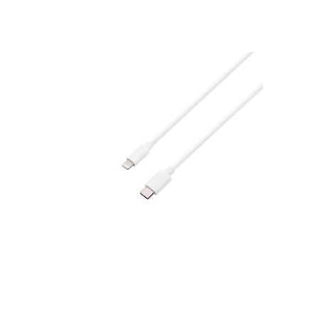 USB-kabel, kontakt typ C - Lightning kontakt, vit, 1,8 meter